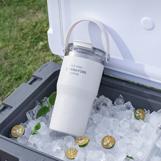【順順館】600ml/900ml 高品質不銹鋼保溫瓶帶吸管便攜式汽車咖啡茶杯冷飲瓶帶手柄