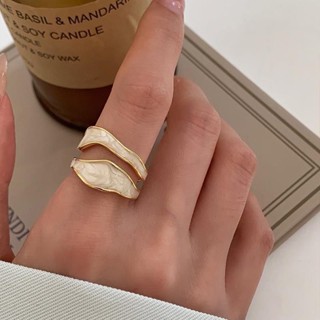 ✨環球小鋪✨文青復古戒指女 日係文藝風小眾設計 百搭飾品 幾何雙層鏤空戒指女小眾ins輕奢設計不規則時尚開口指環閨蜜禮物