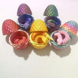 臺灣出貨 模擬模型玩具【店鋪熱銷】3D列印龍蝰蛇蛋七彩套裝玩具變色龍擺件全套禮物彩色裝飾擺攤創意 3d列印玩具