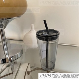 隨手杯環保杯咖啡環保杯奶茶杯飲料杯簡約風韓風附吸管玻璃環保杯辦公室用居家用