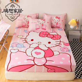 🎀新店促銷🎀[璃想]單品Hello Kitty床包女童公主風床罩兒童床墊保護套四季磨毛卡通親膚面料 防水隔尿墊 卡通