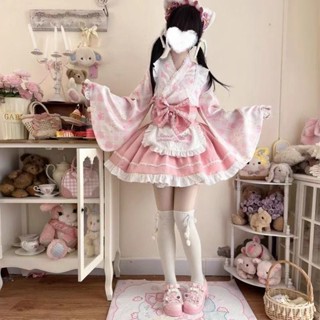 藍鯨菇涼原創正版設計Lolita【夏日萌喵】洋裝可愛和風女僕連衣裙秋裝