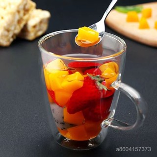 🔥新店開業🔥【93%好評率】雙層玻璃杯透明創意水杯 耐熱帶把咖啡杯家用牛奶杯掛耳咖啡杯 H8SA