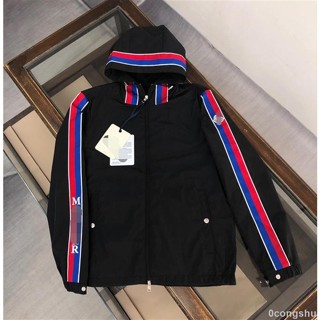 新款高品質拉鏈連帽風衣外套 字母連帽風衣 撞色風衣外套 夾克風衣外套 風衣外套 情侶款男女風衣外套 防風外套