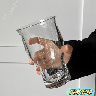 🔥物美價廉🔥ins風網紅寬口玻璃杯果汁杯冰美式咖啡杯酒杯啤酒杯飲品飲料杯子 IBVF