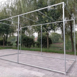 可客製尺寸 不鏽鋼曬衣架 曬棉被架 晾衣架 鍍鋅鋼管水管晾衣架 落地戶外防風雙桿 加厚四方曬被涼衣架 瓜果棚