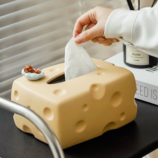 【現＋免運】臺灣出貨 乳酪陶瓷紙巾盒擺件家用客廳茶几餐桌抽紙盒軟裝裝飾