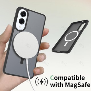 熱賣🔥銀盾膚感 磁吸無線充電亞克力硬背板矽膠 適用於三星Galaxy S25 Edge 5G 手機保護殼防摔套霧面磨砂