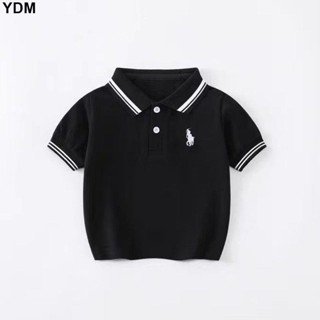 YDM 男童POLO衫短袖透氣簡約兒童珠地T恤夏季刺繡翻領童裝上衣薄款