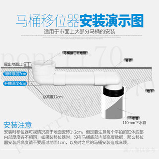 排水管移位器 三通彎頭 扁管扁三通 馬桶移位器 直接三通 扁管接頭 桶用移位器 平移坑距管 坑距轉換器 扁管配件