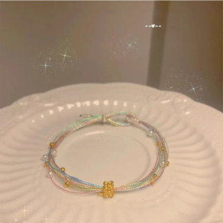 💗賣場優選💗端午節五彩手繩女夏五彩綫手工編織彩繩手鏈閨蜜情侶紅繩精緻手飾