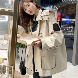 臺灣熱賣工裝外套女風衣女中長款韓版春秋季新款BF女士寬鬆百搭森係女裝