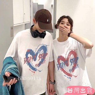 情侶裝美式上衣純棉T恤短袖上衣情侶衣服男生T恤潮牌衣服夏季上衣寬鬆上衣短袖T恤女生上衣tihan0118