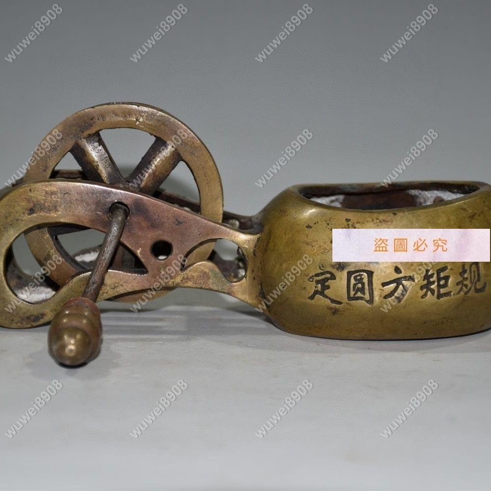 瑪琪亞朵🎍早期收藏 純銅規矩定方圓墨斗擺件 做工精細 品相如圖🌈wuwei8908
