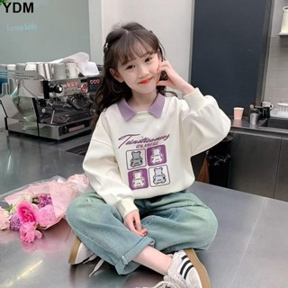 YDM 女童春季衛衣2024新款洋氣童裝女孩春裝衣服兒童polo領春秋款上衣