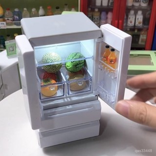 ✨桃園出貨/免運✨帶燈微縮1:12娃娃屋迷你家電模型廚房場景過家家冰箱配件食玩擺件 Y21T