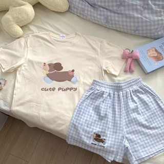 💕臺灣出貨💕日係 可愛 短褲女 闊腿 運動褲 五分褲 夏季 藍色 格子 休閒 短褲 寬鬆 高腰 顯瘦 褲子