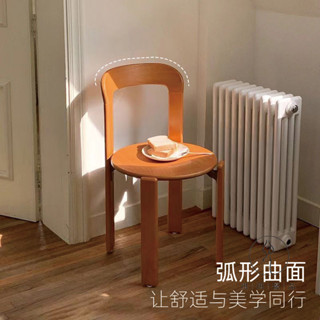 【琪琪優品專營店】複古曲綫美複古北歐實木中古雷伊椅子餐椅小戶型客廳日式法式設計師簡約家用