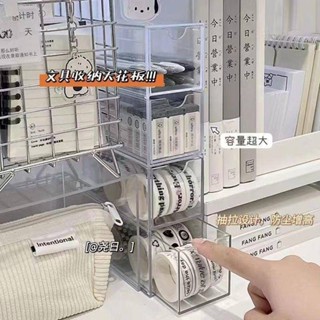 🍑限時下殺價🍑ins桌面收納盒 壓克力抽屜式化妝品置物架 文具整理盒 透明置物盒 防塵化妝盒ｑｑｑ