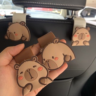 梵汐 可愛的 Capybara 汽車掛鉤創意座椅靠背掛鉤有趣的 汽車靠背儲物掛鉤汽車收納箱車輛頭枕收納架雜貨