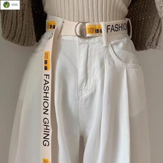 🔥臺灣出貨🔥MIJIU✨【店鋪熱銷】字母印花帆布腰帶潮流百搭男女韓版皮帶裝飾牛仔褲學生軍訓耐用