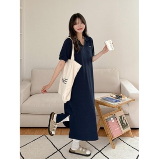 Codibook｜韓國 09WOMEN 休閒寬鬆領口開衩長版連身洋裝［預購］長洋裝 Polo洋裝 女裝