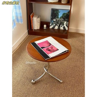 💦米奇企業社💦茶几 邊桌 小圓桌 小桌子 客廳桌子 中古沙發邊幾 vintage櫻桃木網紅茶几 創意圓角幾 客廳家用
