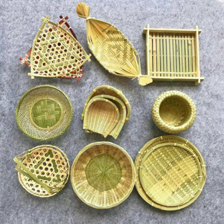 🌹新品促銷🌹創意編織竹果盤果籃小竹筐子竹製品擺放小吃籃客廳水果點心收納筐家用便當核商用便當盒竹藝