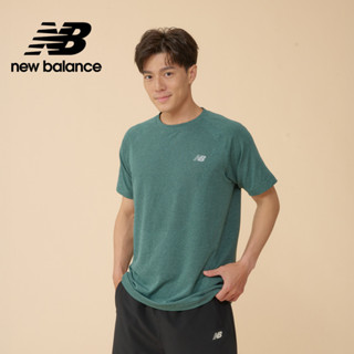【New Balance】NB 吸濕排汗短袖上衣 男性 綠色 MT41080NUS