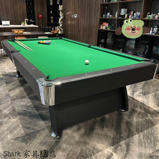 【Shark傢俱】臺球桌家用標準型大理石美式黑八成人多功能臺球乒乓球餐桌三閤一