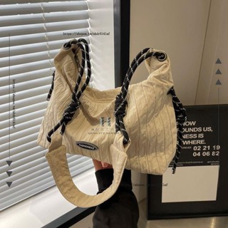 H創意工作室 ✨大容量托特包包女士2024新款洋氣百搭單肩斜挎包大學生時尚上課包