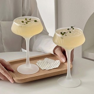 【家の好貨】玻璃杯 高腳杯 法式 復古 冰淇淋杯 優格杯 水杯 咖啡杯日式木村高腳水晶塔杯酒吧鷄尾酒杯馬天尼杯磨砂果酒杯
