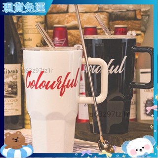 新品熱銷 不鏽鋼吸管杯 冰壩杯 保溫杯 304不銹鋼雙層冰霸杯大容量車載杯創意水杯咖啡隨手杯馬克杯帶蓋 保冰杯 環保杯