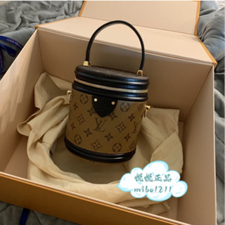 Lν M43986 Cannes 雙色圓筒包 Lν Cannes 化妝箱 圓型水桶包