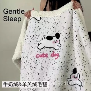 限時下殺⚡️冬季空調毛毯辦公室午睡毯披肩毯子加厚蓋毯羊羔牛奶絨沙髮小被子 QLK4