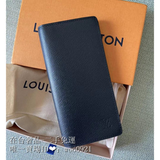 奢品-二手免運 Lν 路易尉登 BRAZZA系列 Taiga黑色 皮革 對開長夾 男士長夾 錢包 M30501 實拍
