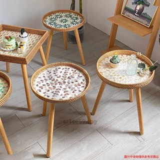 立體曼陀羅顆粒小茶几 實木咖啡桌 小邊桌 床頭桌 圓形邊桌 展示桌 擺設道具 多功能 木圓桌 fzwkz71e9y