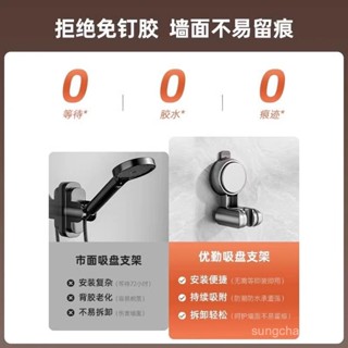 【限時下殺】優懃吸盤花灑支架浴室固定神器免打孔淋浴噴頭底座兒童可移動家用吸盤蓮蓬頭座 花灑支架 蓮蓬頭支架 免打孔