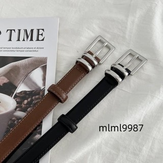 mlml9987腰帶 女生皮帶 腰封 簡約亮面釦頭針釦真皮皮帶 花貓咪 女生皮帶 腰帶 腰封 腰繩 腰鍊
