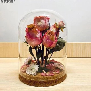 乾花永生花乾花永生花玻璃罩diy聖誕節透明玻璃瓶軟木塞底永生花永久儲存F32