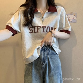 婷婷辣妹女裝店⭐ 臺灣出貨 夏季韓版洋氣時尚polo領短袖T恤女胖mm大碼寬鬆顯瘦體恤上衣200斤