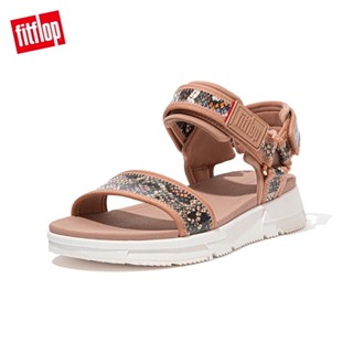 【FitFlop】HEDA SNAKE TRIM BACK-STRAP SANDALS 運動風後帶涼鞋-女(裸膚/蛇紋)