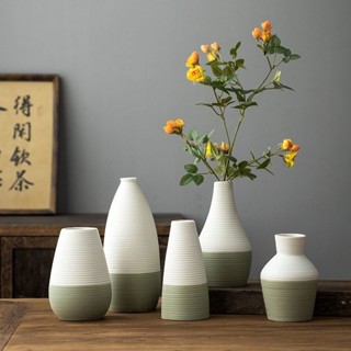 🛒臺灣出貨🛒+發票高檔精緻 新中式拼色 陶瓷花瓶 茶几博古架 客廳 復古 桌面擺件8888