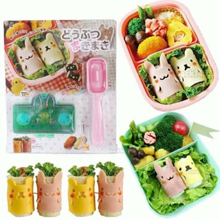 卡通動物卷飯糰模具套裝 3D 可愛兔子熊形飯糰三明治壽司工具 DIY 便當配件
