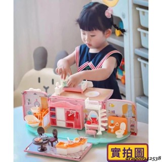 扮家家酒🐏 💖百變夢幻公主房車巴士車 相容森林家族 女孩家家酒生日禮物 兒童玩具