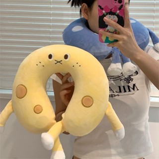 🌻早安/2025熱買🔥ins可愛乳酪u型枕記憶棉情侶學生便攜旅行護頸枕皮殼午睡辦公室