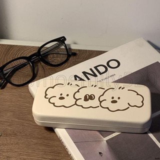 🔥臺灣發貨🔥抗壓便攜便攜可愛三隻小狗高顏值眼鏡盒防壓隨身攜帶近視鏡收納盒子超萌