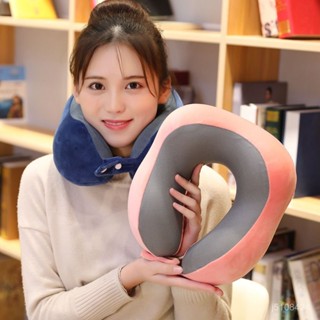 💖限時下殺💖 護脖子靠枕u型枕頭記憶棉護頸椎卡通u形頭枕旅行便攜飛機可拆洗 QUB7