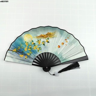 摺扇 手扇 古風扇✨✨ 國風8寸塑膠扇流蘇吊墜古風扇子國潮摺扇兒童絹布扇子古風撕不爛