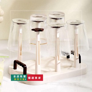 🔥臺灣出貨🔥玻璃杯 排水器支架,上下顛倒 可拆卸的杯子 晾衣架,有用的大容量防塵 帶手柄茶杯 架面
